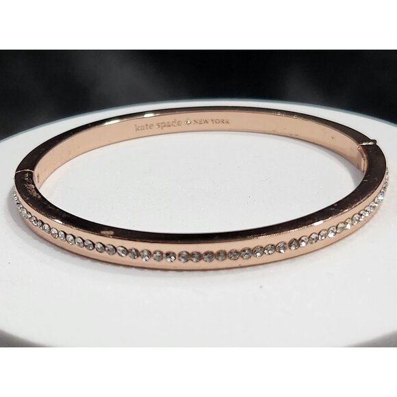 Kate Spade New York Pave Rose Gold Hinge Bangle Bracelet - Picture 2 of 6